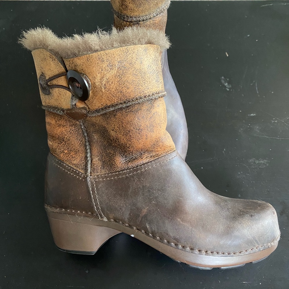 Dansko leather and fur boots